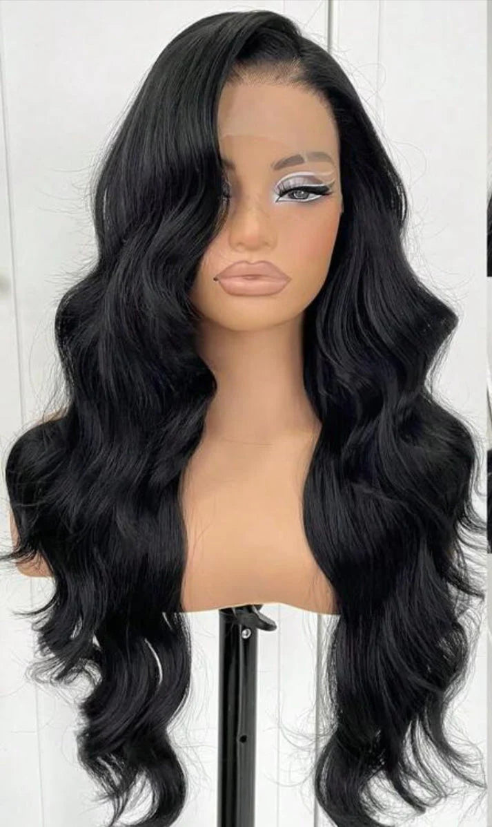 Miss Dior Wig BLACK (human blend wig) 24inch